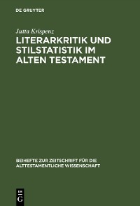 Cover Literarkritik und Stilstatistik im Alten Testament