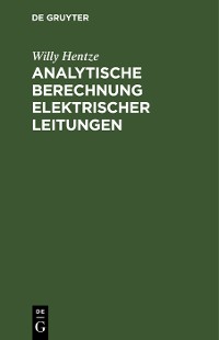 Cover Analytische Berechnung elektrischer Leitungen
