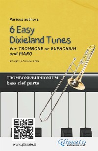 Cover Trombone or Euphonium & Piano "6 Easy Dixieland Tunes" solo bass clef parts