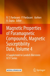 Cover Magnetic Properties of Paramagnetic Compounds, Magnetic Susceptibility Data, Volume 4