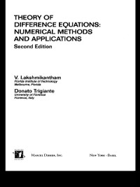 Cover Theory Of Difference Equations Numerical Methods And Applications
