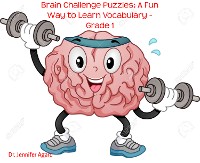 Cover Brain Challenge Puzzles: A Fun Way to Learn Vocabulary - Grade 1