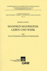 Cover Manfred Mayrhofer: Leben und Werk