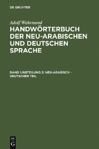 Cover Neu-arabisch - deutscher Teil