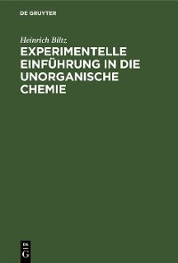 Cover Experimentelle Einführung in die unorganische Chemie