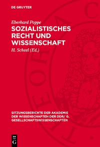 Cover Sozialistisches Recht und Wissenschaft