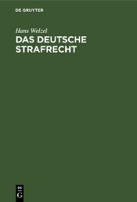 Cover Das deutsche Strafrecht