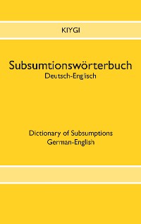 Cover Subsumtionswörterbuch Deutsch-Englisch