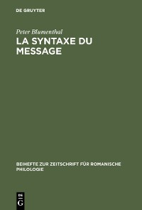 Cover La syntaxe du message