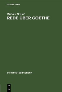 Cover Rede über Goethe