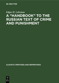 Cover A “Handbook” to the Russian Text of Crime and Punishment