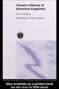 Cover Toward a History of American Linguistics