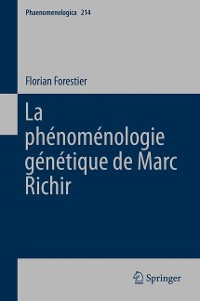 Cover La phénoménologie génétique de Marc Richir