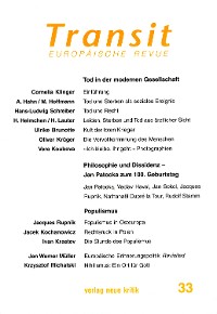 Cover Transit 33. Europäische Revue