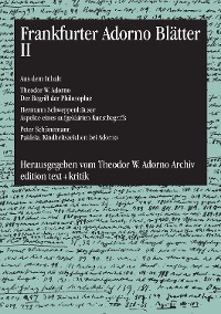 Cover Frankfurter Adorno Blätter II