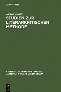 Cover Studien zur literarkritischen Methode