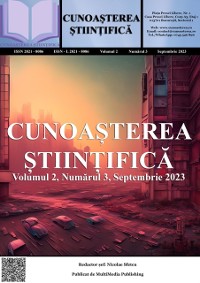 Cover Cunoasterea Stiintifica, Volumul 2, Numarul 3, Septembrie 2023