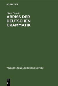 Cover Abriss der deutschen Grammatik