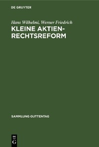 Cover Kleine Aktienrechtsreform