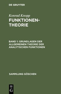 Cover Grundlagen der allgemeinen Theorie der analytischen Funktionen