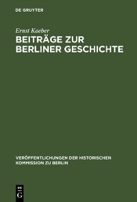 Cover Beiträge zur Berliner Geschichte