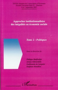 Cover Approches institutionnalistes inegalites  economiques... t.2