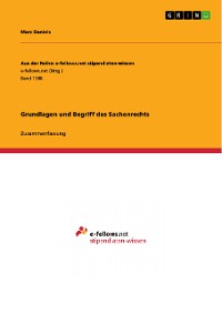 Cover Grundlagen und Begriff des Sachenrechts