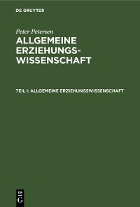 Cover Allgemeine Erziehungswissenschaft
