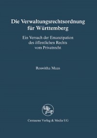 Cover Die Verwaltungsrechtsordnung für Württemberg
