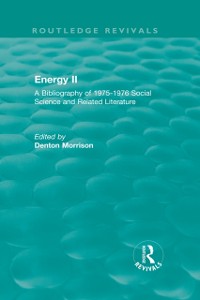 Cover Routledge Revivals: Energy II (1977)