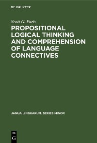 Cover Propositional logical thinking and comprehension of language connectives