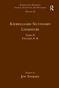 Cover Volume 18, Tome II: Kierkegaard Secondary Literature