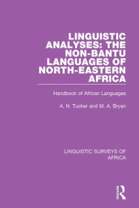 Cover Linguistic Analyses: The Non-Bantu Languages of North-Eastern Africa