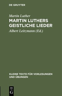 Cover Martin Luthers geistliche Lieder