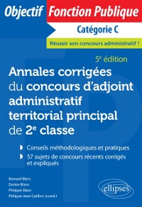 Cover Annales corrigées du concours d''adjoint administratif territorial principal de 2e classe