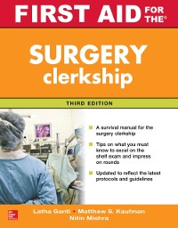 Cover First Aid for the Surgery Clerkship, Third Edition