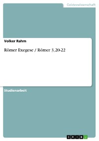 Cover Römer Exegese / Römer 3,20-22