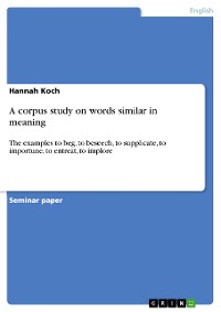 Cover A corpus study on words similar in meaning