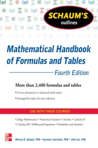 Cover Schaum's Outline of Mathematical Handbook of Formulas and Tables, 4th Edition
