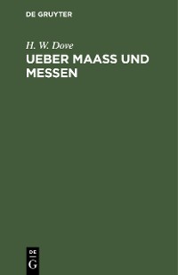 Cover Ueber Maass und Messen