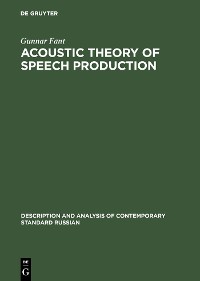 Cover Acoustic Theory of Speech Production