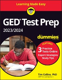 Cover GED Test Prep 2023 / 2024 For Dummies with Online Practice