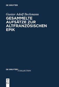 Cover Gesammelte Aufsätze zur altfranzösischen Epik