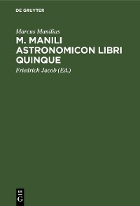 Cover M. Manili Astronomicon libri quinque