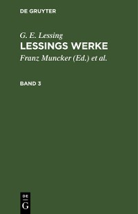 Cover G. E. Lessing: Lessings Werke. Band 3