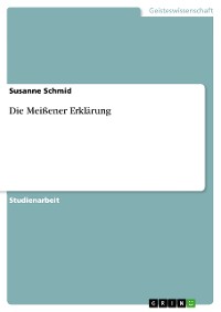 Cover Die Meißener Erklärung