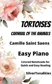 Cover Tortoises Carnival of the Animals Easy Piano Sheet Music with Colored Notation