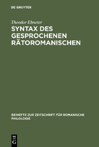 Cover Syntax des gesprochenen Rätoromanischen