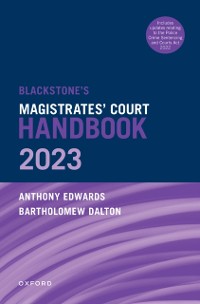 Cover Blackstone's Magistrates' Court Handbook 2023