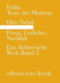 Cover Prosa, Gedichte, Nachlaß